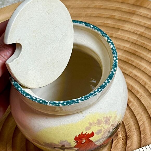 VINTAGE Marked CASEY POTTERY MARSHALL TEXAS 1995 Hand Made Honey Or Sugar Pot - Picture 5 of 11